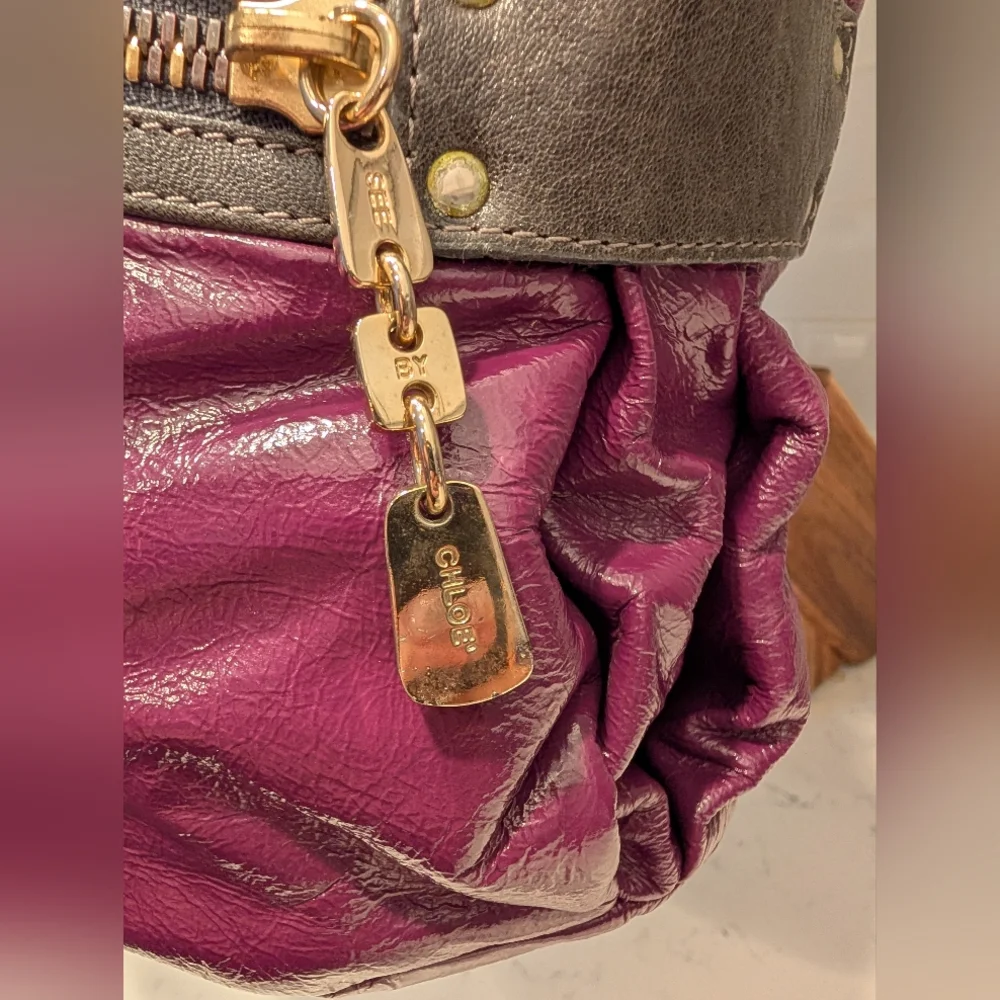 See By Chloé Day Tripper Purple Leather Satchel